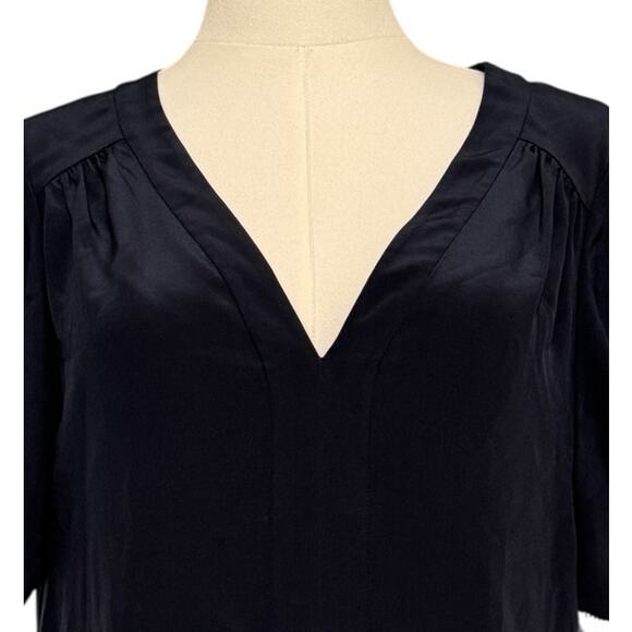 Rebecca Taylor Navy Sleeveless Classic Silk Blouse Career Office Work Classy 8 - Picture 4 of 8
